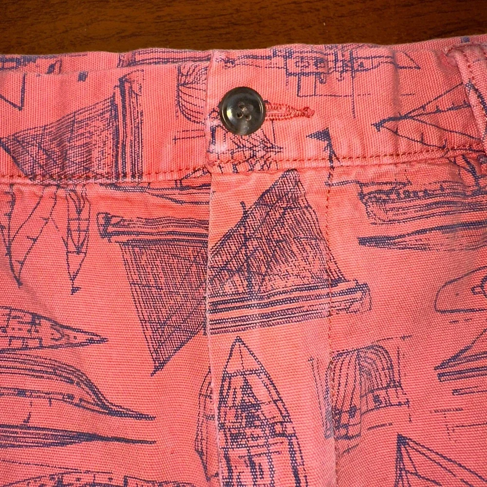 Polo Ralph Lauren Mens 38 Shorts Salmon Pink Nautical Sailboat Canvas Chino Boat